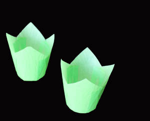 Forms for baking muffins Tulip - green