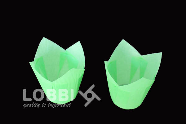 Forms for baking muffins Tulip - green